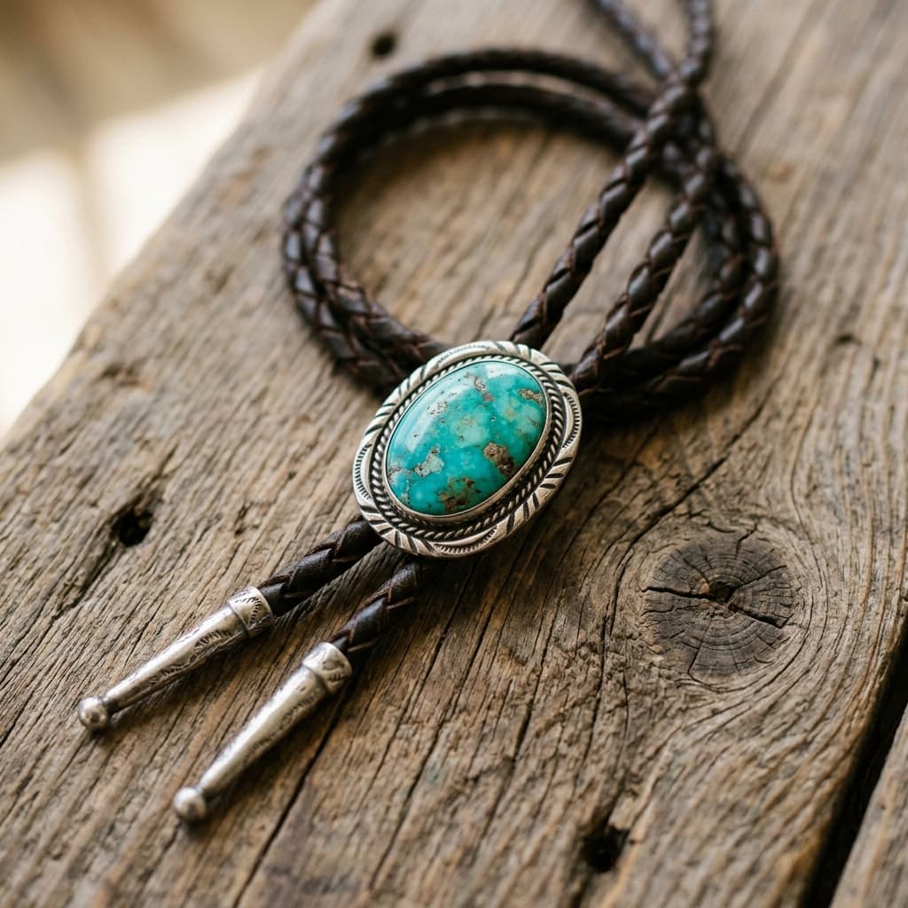 "Wüstenreiter" Bolo-Tie mit Türkis